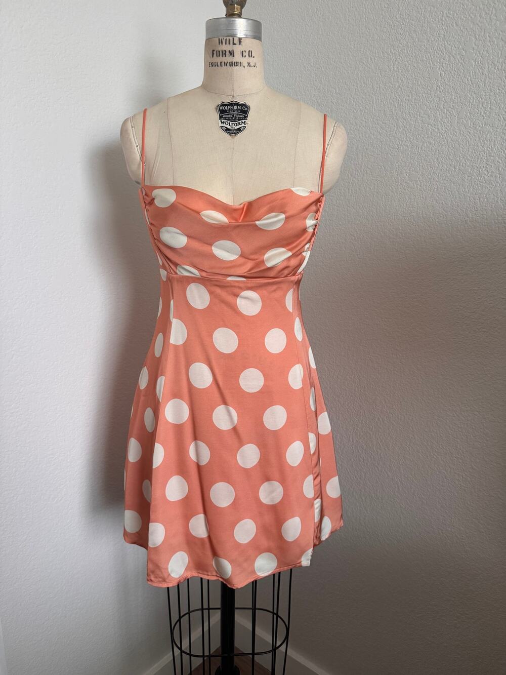 For Love & Lemons | NWT Peach Polka Dot Mini Dress S